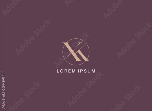 Unique xk letter typography brand logo design,kx golden logo, xk logo mark, simple xk modern logo