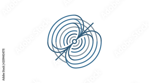 Obraz na plátně Magnetic Field Lines Minimalist Vector Illustration