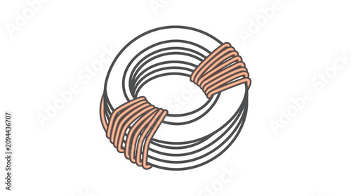 Tableau sur toile Toroidal Coil Inductor Vector Illustration
