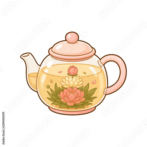 Floral Glass Teapot
