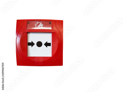Switch to activate the fire alarm isolated on transparent background