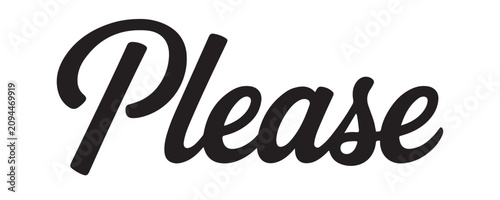 Foto The word please in a script font