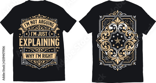 Photography Funny slogan t-shirt design with vintage typography and ornate graphic