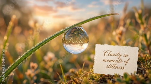 Purity in a Dewdrop Reflecting Nature's Light on a Grass Blade
