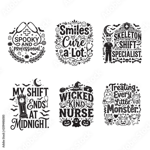 My shift ends at midnight Halloween nurse vector t-shirt design bundle