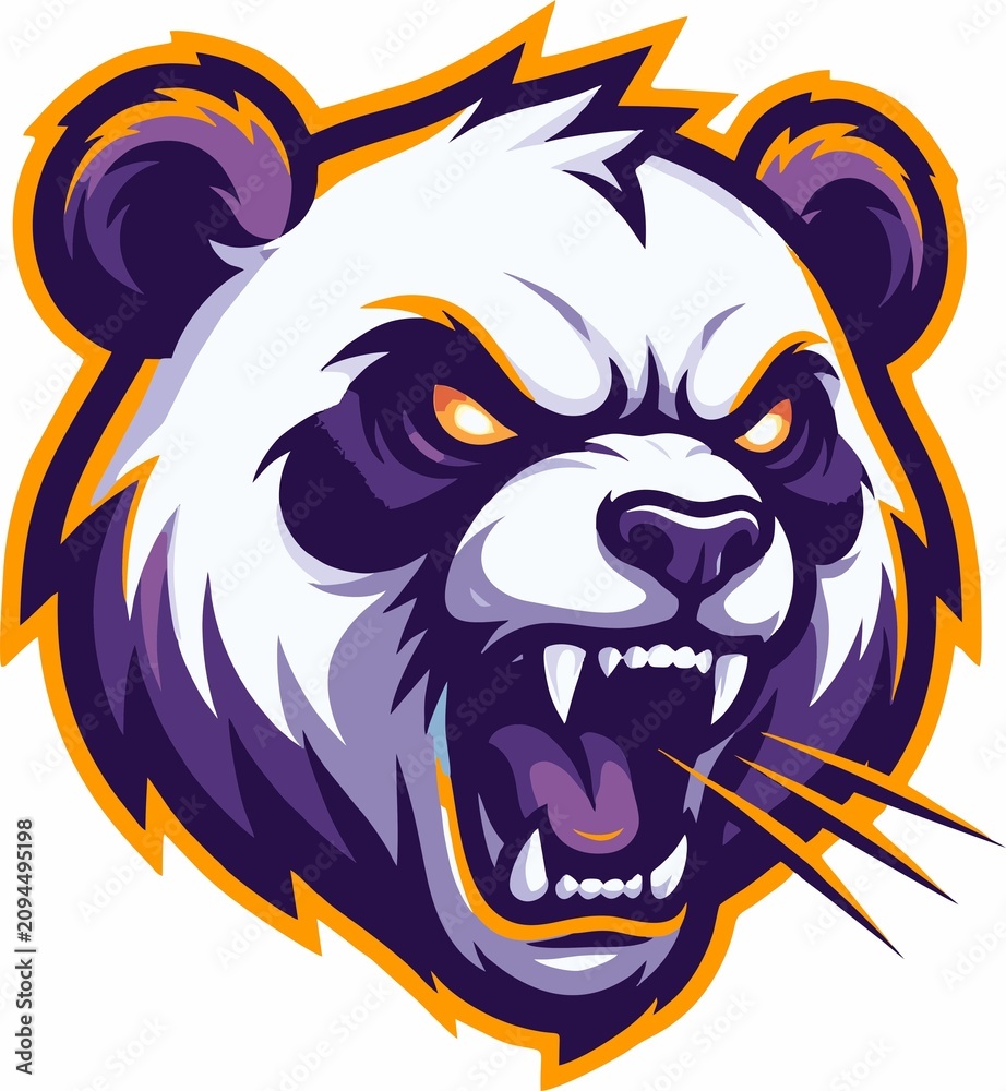 Obraz premium panda gaming logo vector