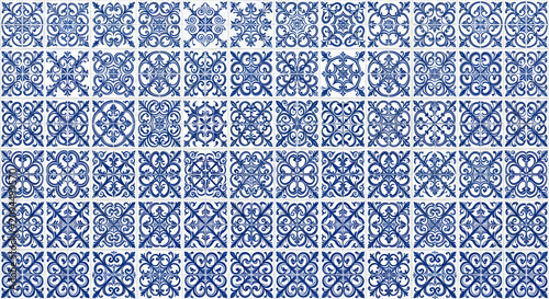 Portuguese blue and white tile pattern