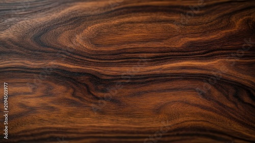 polished dark wood grain with warm flowing patterns and rich brown tones, smooth surface evoking calm luxury
