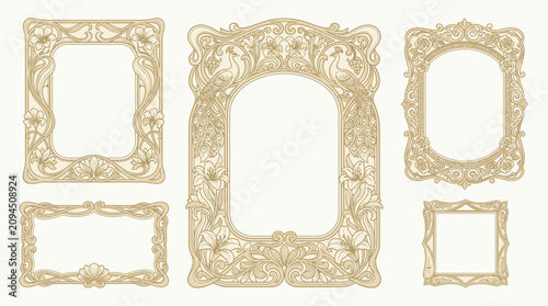 Vintage Decorative Frames Collection - Art Nouveau Ornate Borders