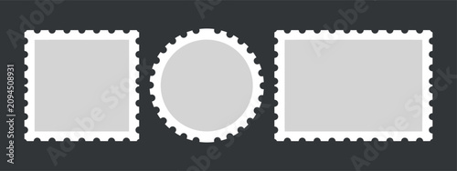 Foto Blank postage stamps in square circular and rectangular shapes vector illustrati