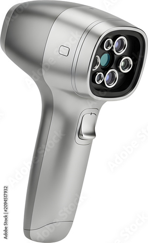Close up of handheld laser device.