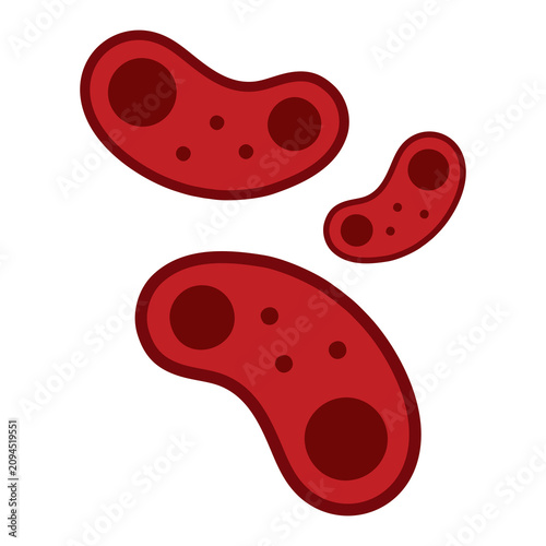 Abstract depiction of red corpuscles floating in a fluid representing blood cells and cellular structures with internal spheres conveying concepts related to biology and health in a medical