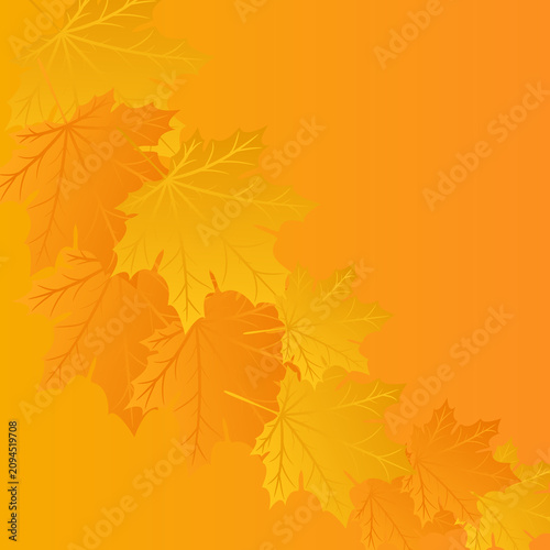 Abstract autumn background with a maple leaf. Modern autumn wallpaper design for home decoration, websites, banners, and advertising.