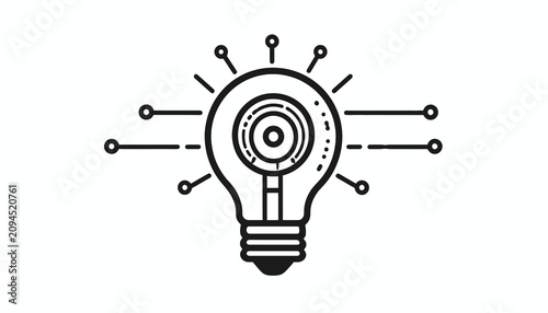 Canvastavla Light Bulb With Circuit Lines.