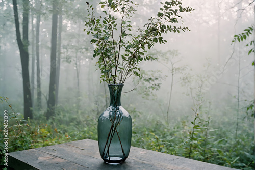 Forest Serenity with Green Vase