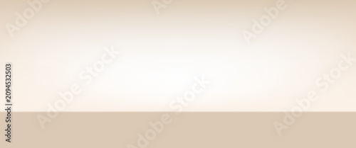 Empty Beige studio room background. Abstract studio room platform design. Use for product display presentation, cosmetic display mockup, showcase, media banner, etc. Vector illustration.