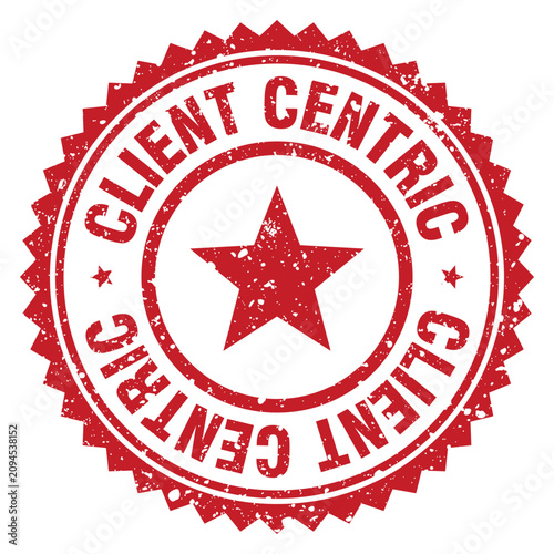 Cuadro en lienzo client centric red grunge round stamp. client centric stamp
