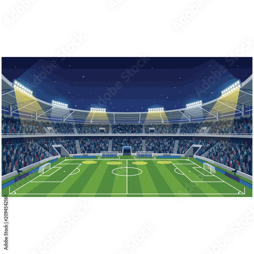 Soccer stadium field background for sports graphics with football, background