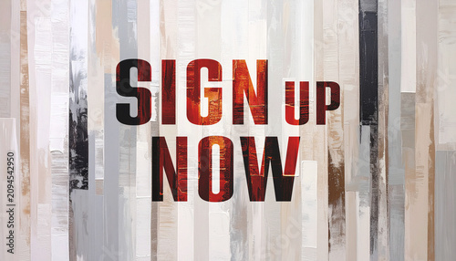 Cuadro en lienzo Sign up now sign