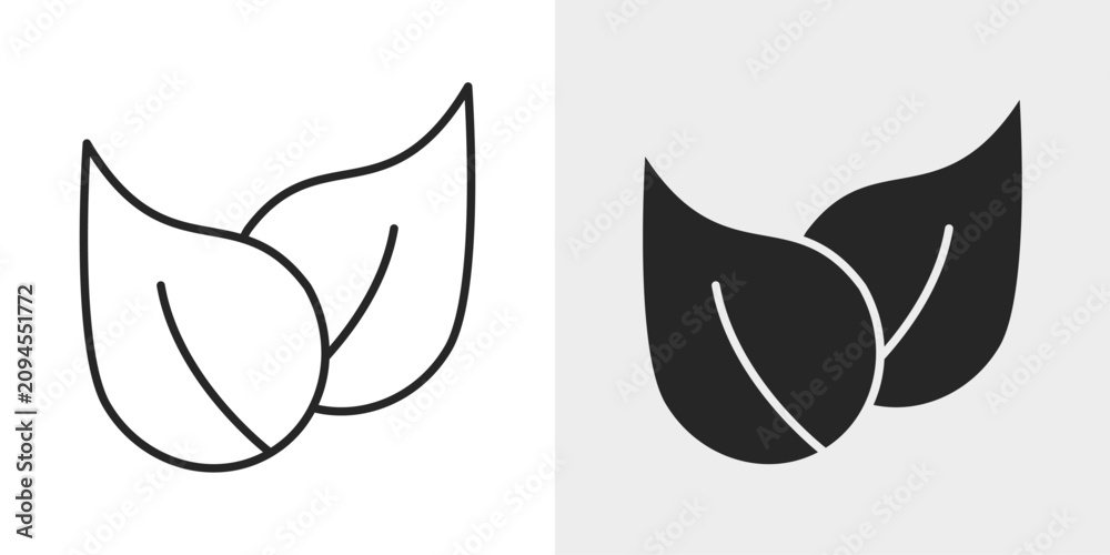 Naklejka premium Organic Leaf Icon represents natural products, sustainability, and eco-friendly living.