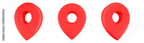 pin location icon 3d rendering