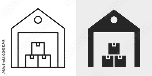 Warehouse Box Icon represents package storage, inventory, and warehouse operations.