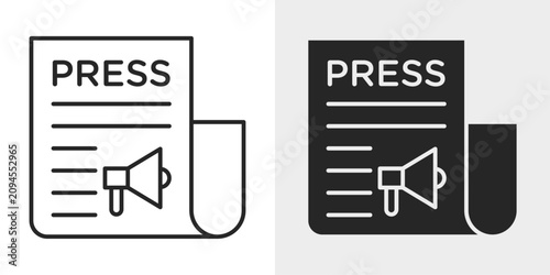 Press Release Icon represents official announcements, media communication, and public relations.