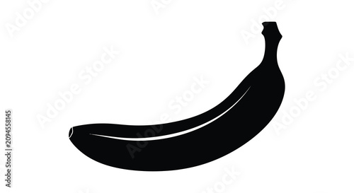 Banana silhouette on a white background simple fruit shape