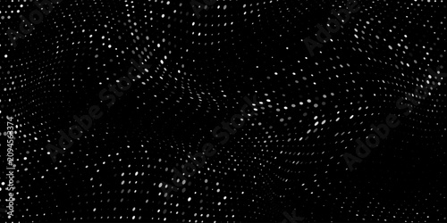 Dot white black wave technology texture background. Abstract big data digital concept. 3d rendering.