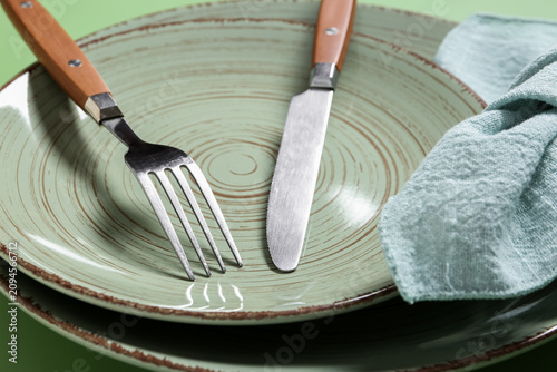 Rustic green ceramic plates...