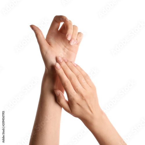 Womans hands with natural n...