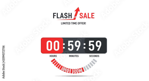 Flash Sale Countdown Timer with Limited Time Offer Text