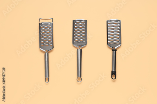 Three stainless steel grate...