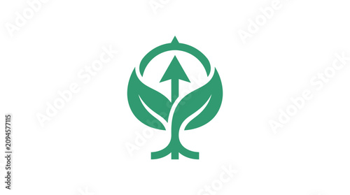 Cuadro en lienzo Green leafy eco friendly symbol logo.