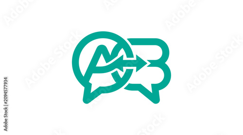 Fotografía Green speech bubbles with arrow.