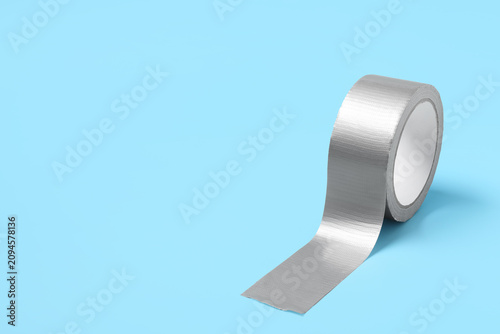 Roll of silver gray duct ta...