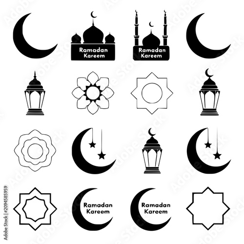 set of islamic icons