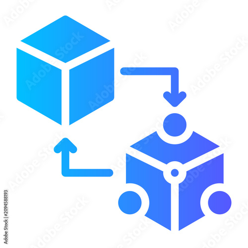 Digital twin virtual replica cyber simulation technology icon vector	