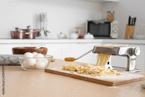 Pasta machine with dough, e...