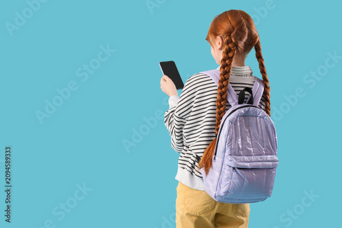 Cute ginger schoolgirl usin...