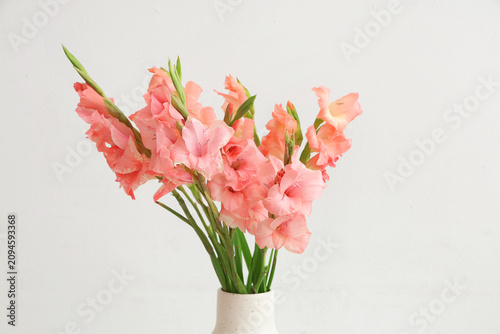 Vase with bouquet of beauti...