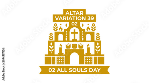 Foto Golden altar architectural icon for All Souls Day.