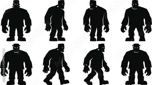 Frankenstein monster character poses set