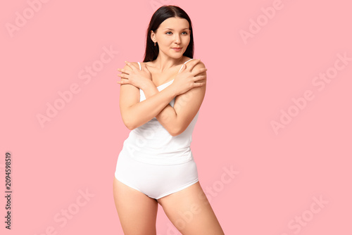 Body positive woman in unde...