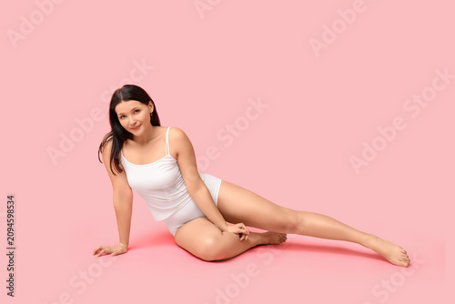 Body positive woman in unde...