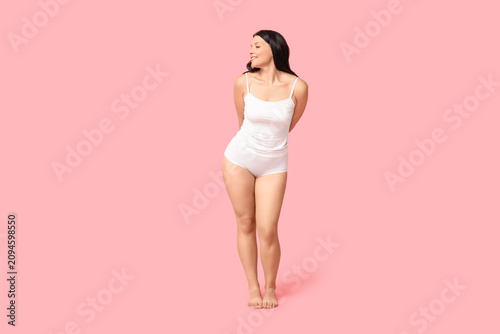 Body positive woman in unde...