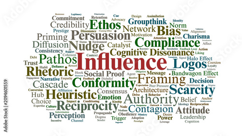Bild auf Leinwand Influence Word Cloud