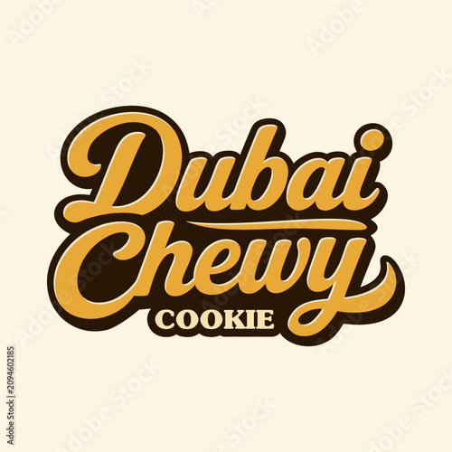 Dubai chewy cookie logo vector