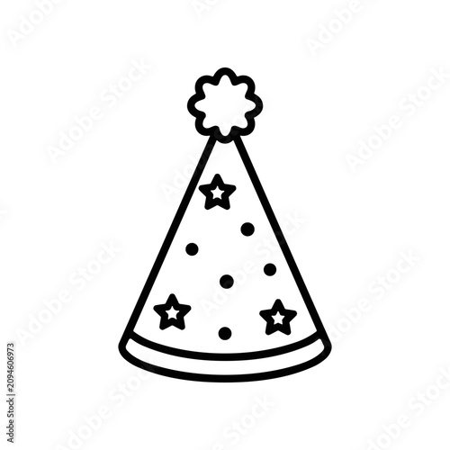 Colorful Party Hat with Stars.