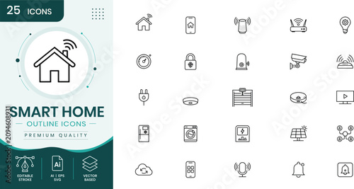 Smart home icons set